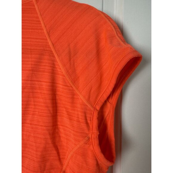 Athleta Short Sleeve Half Zip Orange Running Workout Top Size Medium - Picture 4 of 12